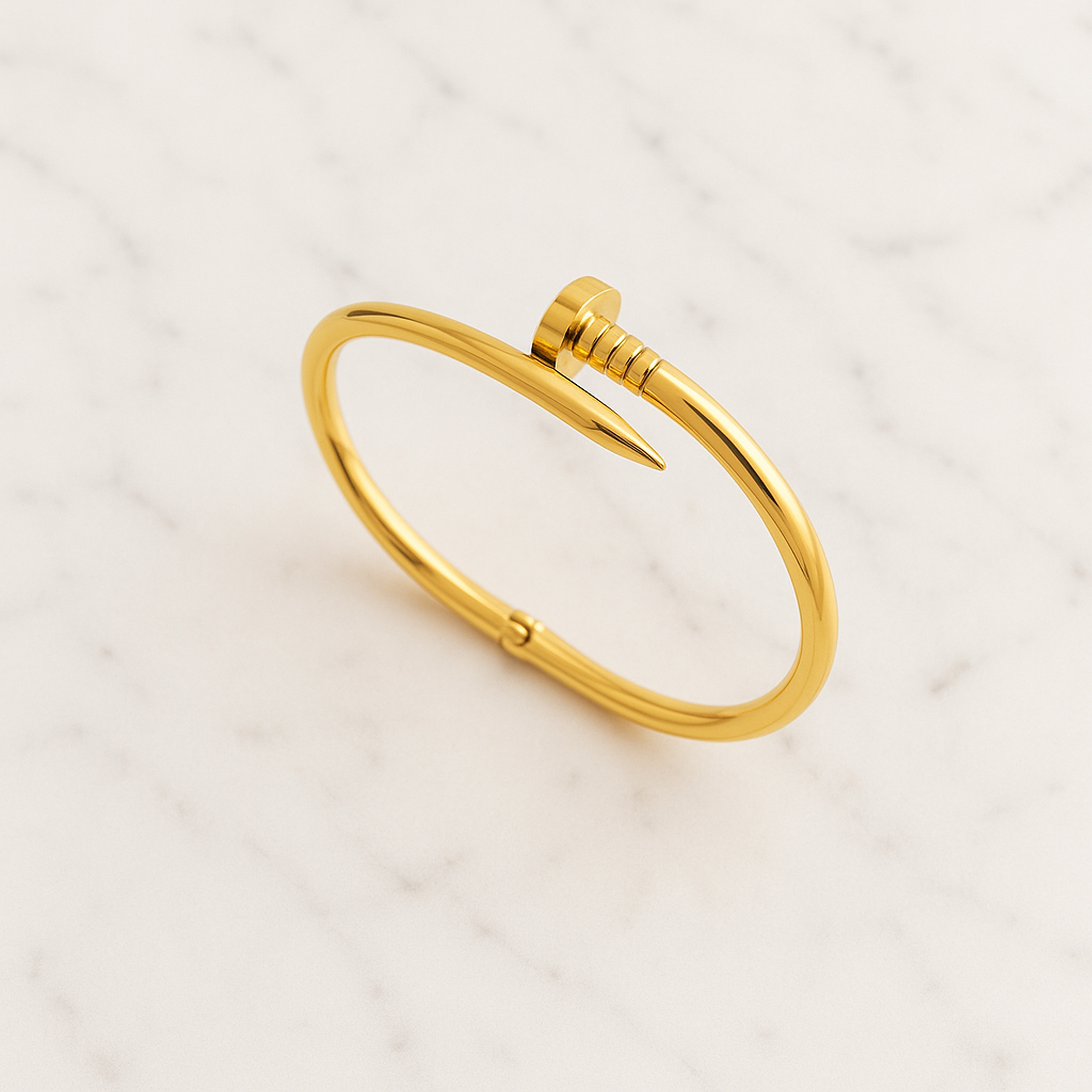 Gold Clover Nail Bracelet