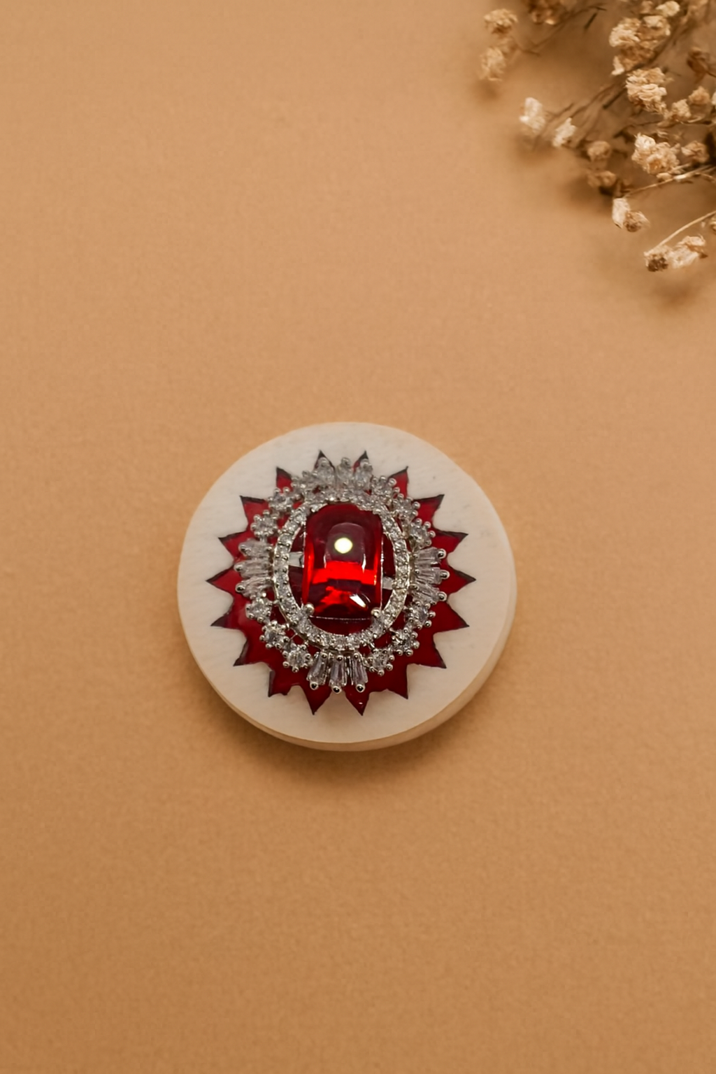 "Midnight Halo" Black Onyx and Cubic Zirconia Ring