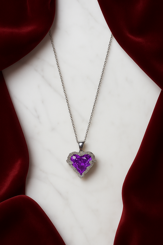 Angel Wings Heart Pendant Necklace.