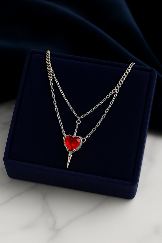 Heart & Sword Couple Necklace