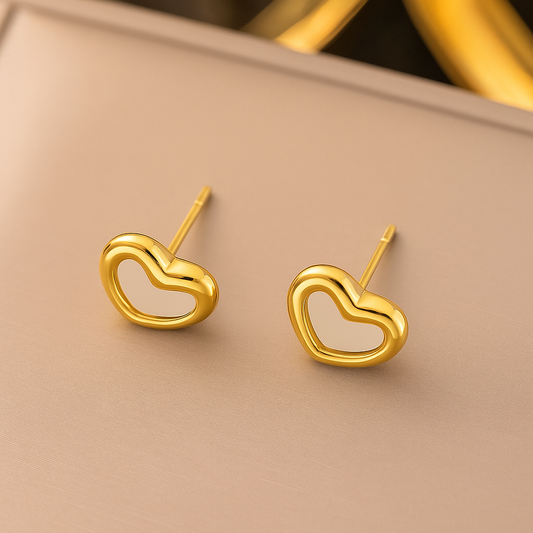 White Shell  Heart Fashion Earrings