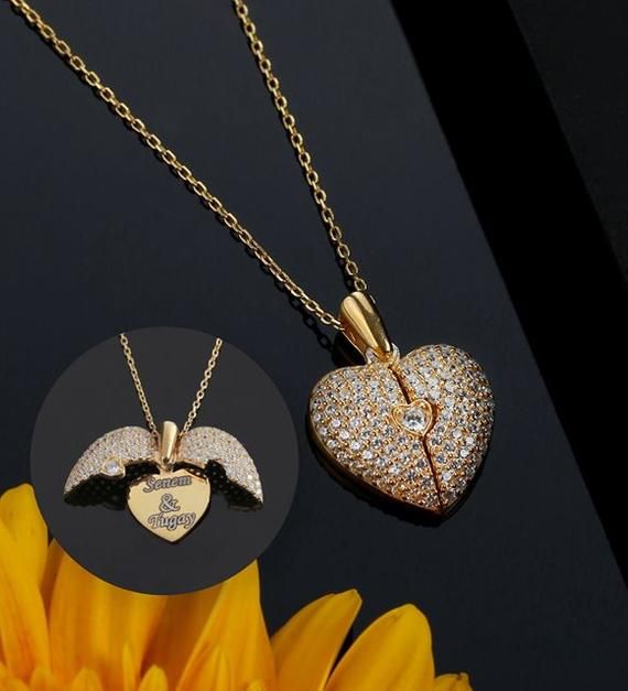parkling Heart Zircon Pendant Necklace