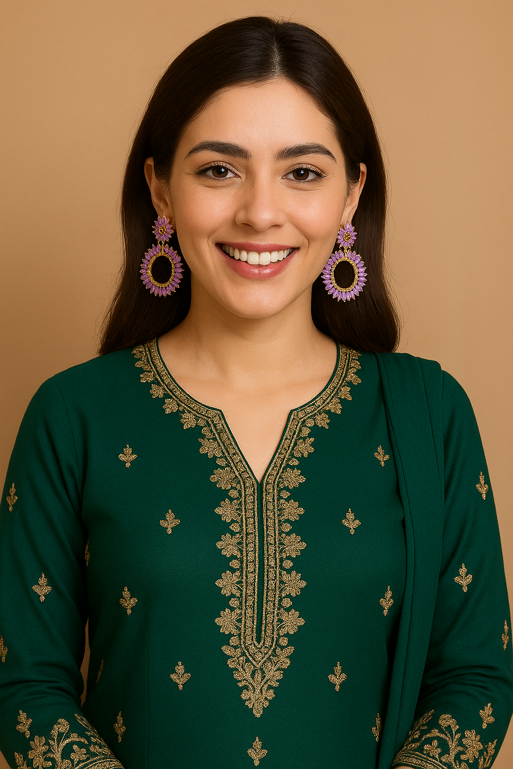 TRADITIONAL KUNDAN MEENAKARI JHUMKA