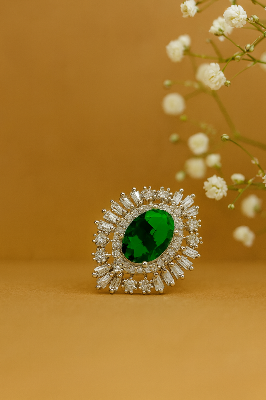 "Emerald Majesty" Cocktail Ring