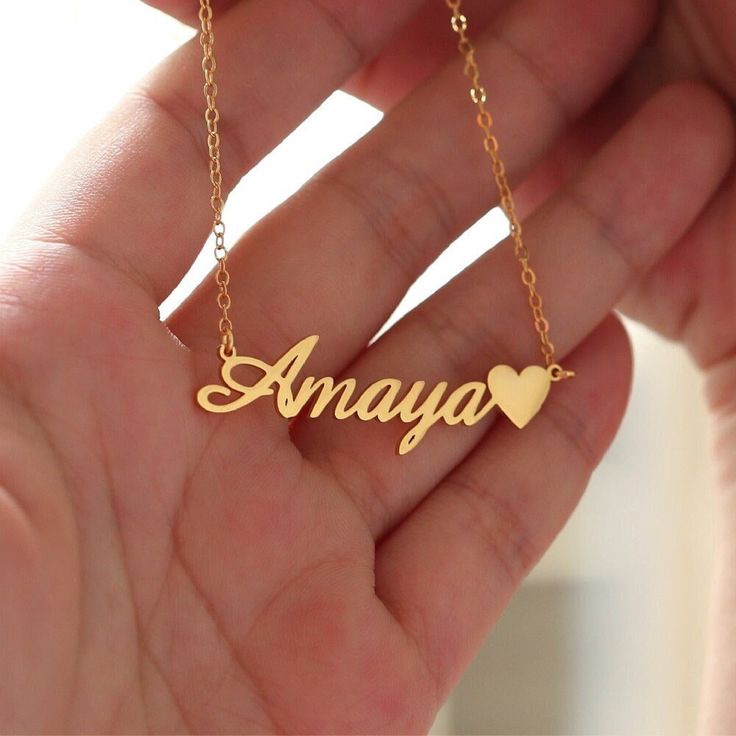 "Custom Gold Heart Name Necklace – Personalized Couple Jewelry"