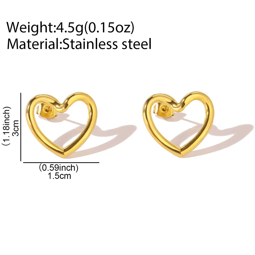 Hollow Out Love Heart Earrings